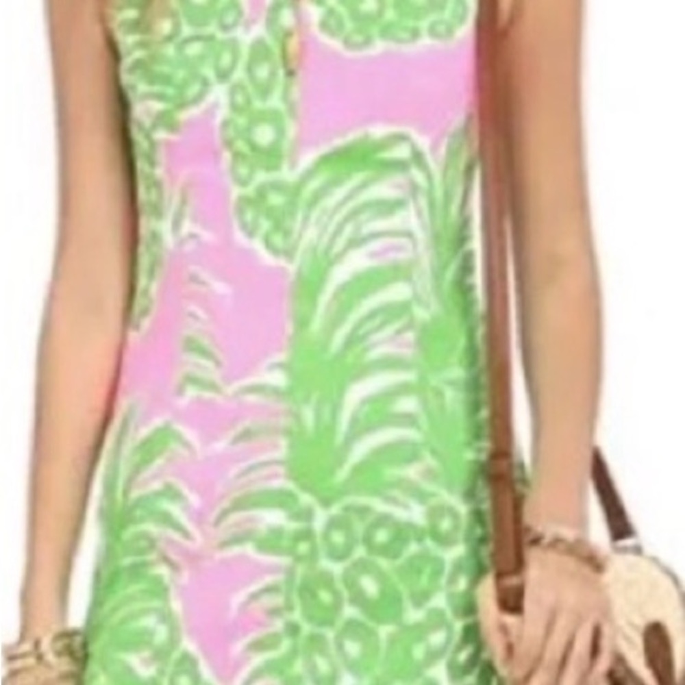 Lilly Pulitzer Mila Shift Dress - Pink Pout Flamenco Pineapple print